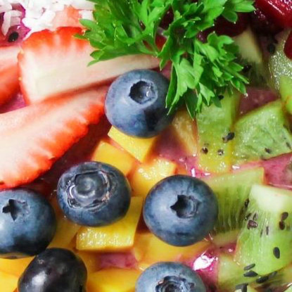 Quadro Moderno Smoothie Bowl Con Frutta Fresca E Semi foo101 quadro stampato su tela