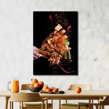 Quadro Moderno Spiedini Speziati Con Peperoncino foo107 quadro stampato su tela