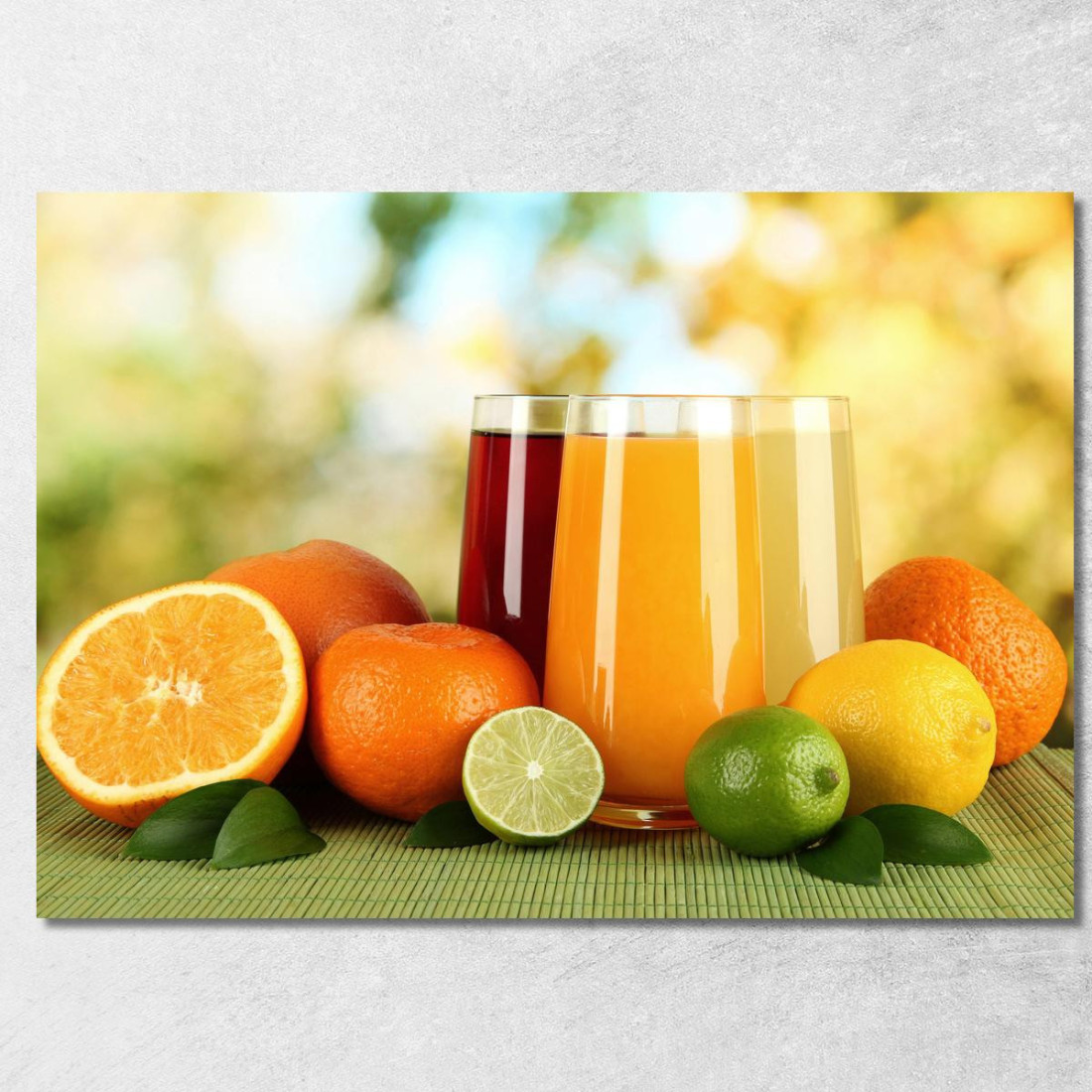 Quadro Moderno Succo Di Agrumi Con Arance Limoni E Lime foo108 quadro stampato su tela