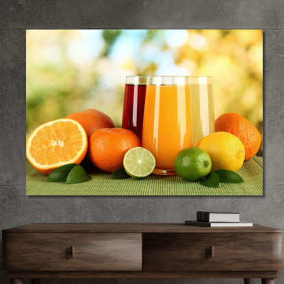 Quadro Moderno Succo Di Agrumi Con Arance Limoni E Lime foo108 quadro stampato su tela