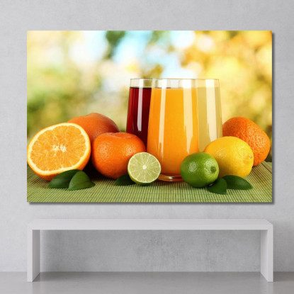 Quadro Moderno Succo Di Agrumi Con Arance Limoni E Lime foo108 quadro stampato su tela