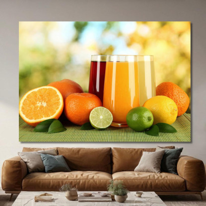 Quadro Moderno Succo Di Agrumi Con Arance Limoni E Lime foo108 quadro stampato su tela