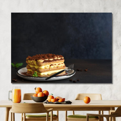 Quadro Moderno Tiramisù Tradizionale Con Strati Di Mascarpone E Cacao Amaro foo115 quadro stampato su tela