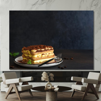 Quadro Moderno Tiramisù Tradizionale Con Strati Di Mascarpone E Cacao Amaro foo115 quadro stampato su tela