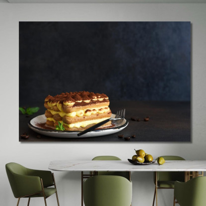 Quadro Moderno Tiramisù Tradizionale Con Strati Di Mascarpone E Cacao Amaro foo115 quadro stampato su tela