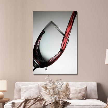Quadro Moderno Vino Rosso Versato Nel Bicchiere foo124 quadro stampato su tela