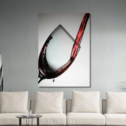 Quadro Moderno Vino Rosso Versato Nel Bicchiere foo124 quadro stampato su tela