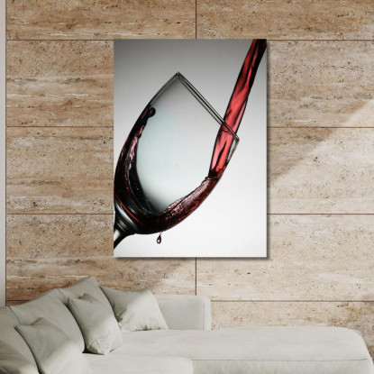 Quadro Moderno Vino Rosso Versato Nel Bicchiere foo124 quadro stampato su tela