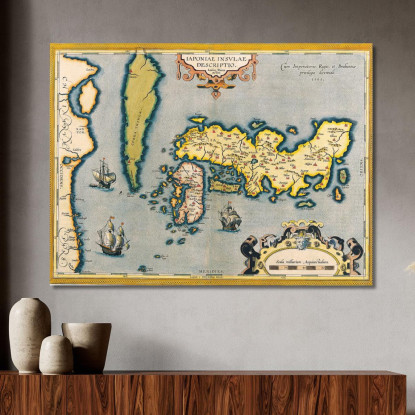 Quadro Mappa Antica Del Giappone Con Design Storico E Dettagli Cartografici map1 quadro stampato su tela