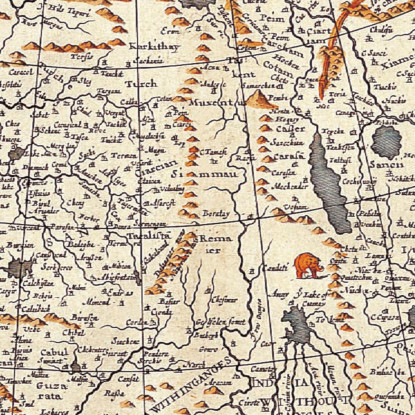 Quadro Mappa Antica Dell'Asia Con Illustrazioni Di Culture E Popolazioni Storiche map7 quadro stampato su tela
