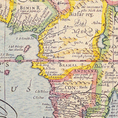 Quadro Mappa Antica Dell'Africa Con Design Decorativo E Cartografia Storica Dettagliata map10 quadro stampato su tela