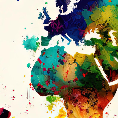 Quadro Mappa Del Mondo Astratta Con Spruzzi Di Colore E Effetto Acquarello map26 quadro stampato su tela