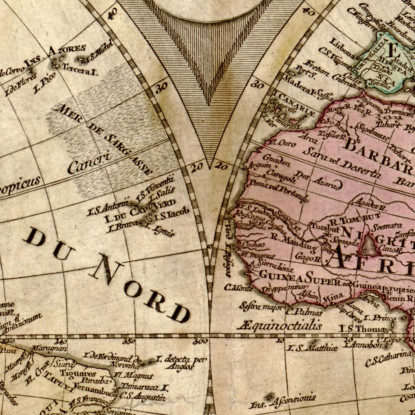 Quadro Mappa Storica Del Mondo Con Proiezione Sferica E Dettagli Geografici Precisi map50 quadro stampato su tela