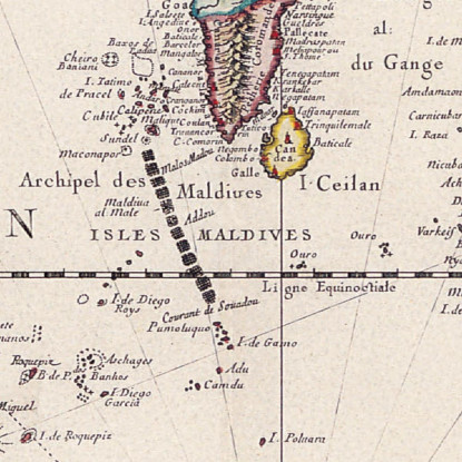 Quadro Mappa Storica Delle Indie Orientali Con Rotte Di Navigazione E Confini Dettagliati map53 quadro stampato su tela