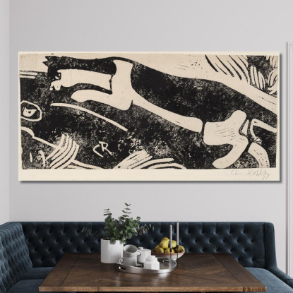 Gatto E Topo Christian Rohlfs cro17 quadro stampato su tela