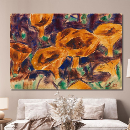Funghi Christian Rohlfs cro62 quadro stampato su tela