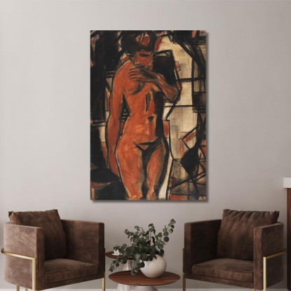 Nudo Femminile In Piedi Christian Rohlfs cro74 quadro stampato su tela