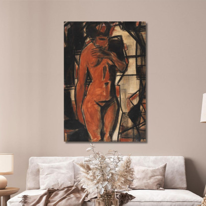 Nudo Femminile In Piedi Christian Rohlfs cro74 quadro stampato su tela