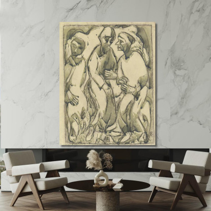 Tre Uomini In Piedi Christian Rohlfs cro81 quadro stampato su tela