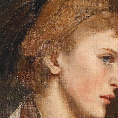 Donna Di Profilo Con Cuffia D'Oro Eduard Veith evt8 quadro stampato su tela