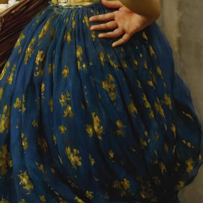 Una Fanciulla Con Un Cesto Di Rose Eugen von Blaas evb6 quadro stampato su tela