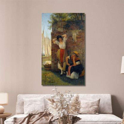 Un Momento Di Riposo Eugen von Blaas evb7 quadro stampato su tela