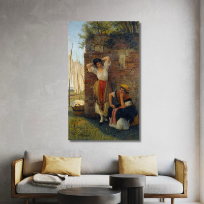 Un Momento Di Riposo Eugen von Blaas evb7 quadro stampato su tela