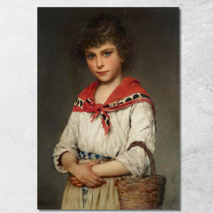 Una Ragazza Napoletana Eugen von Blaas evb8 quadro stampato su tela