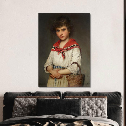 Una Ragazza Napoletana Eugen von Blaas evb8 quadro stampato su tela