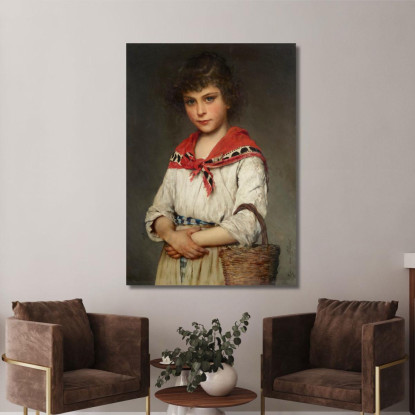 Una Ragazza Napoletana Eugen von Blaas evb8 quadro stampato su tela