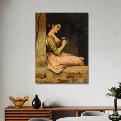 Una Rosa Eugen von Blaas evb9 quadro stampato su tela