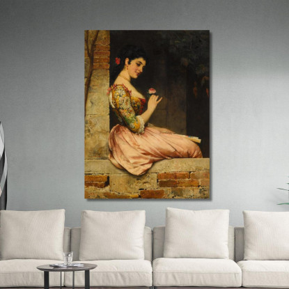 Una Rosa Eugen von Blaas evb9 quadro stampato su tela