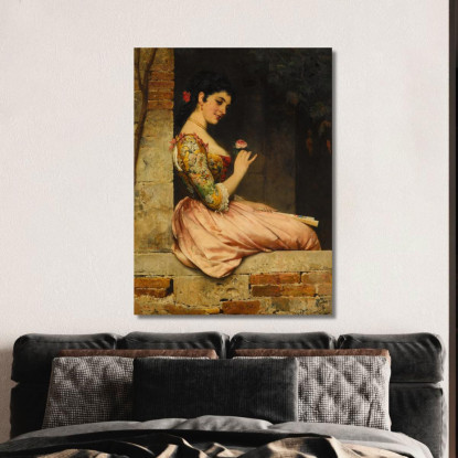 Una Rosa Eugen von Blaas evb9 quadro stampato su tela