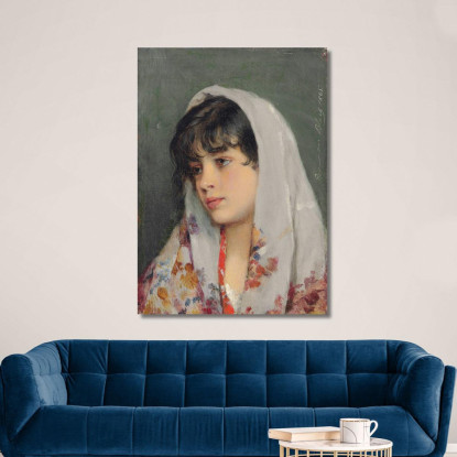 Una Bellezza Veneziana Eugen von Blaas evb10 quadro stampato su tela