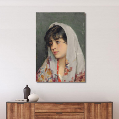Una Bellezza Veneziana Eugen von Blaas evb10 quadro stampato su tela