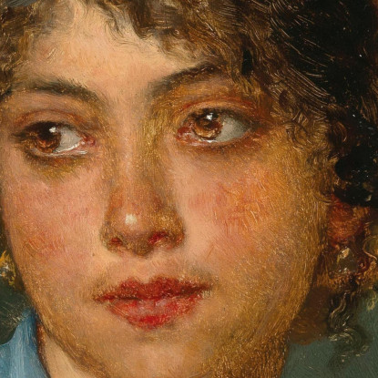 Una Giovane Donna Italiana Con Un Fazzoletto Giallo Eugen von Blaas evb14 quadro stampato su tela