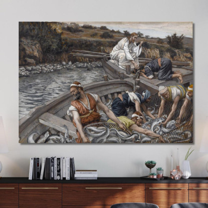 La Pesca Miracolosa James Tissot jts126 quadro stampato su tela
