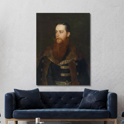 Ritratto Di Arthur Conte Berchtold Eugen von Blaas evb22 quadro stampato su tela