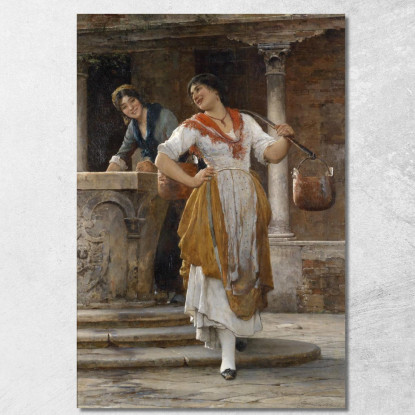 La Portatrice D’Acqua Eugen von Blaas evb27 quadro stampato su tela
