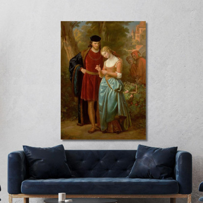 Faust E Margherita Nel Giardino Eugen von Blaas evb29 quadro stampato su tela