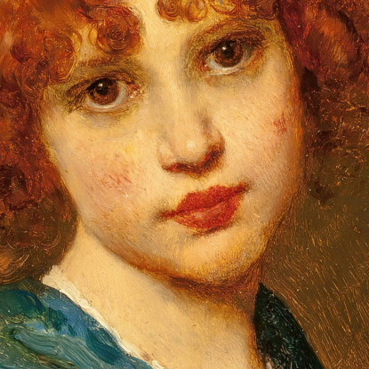 Ragazza Con Una Sciarpa Blu Eugen von Blaas evb35 quadro stampato su tela