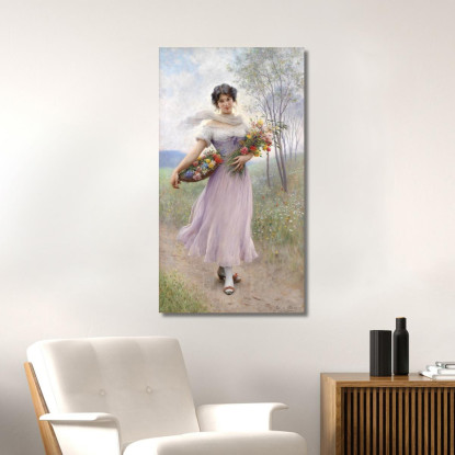 Ragazza In Abito Lilla Eugen von Blaas evb46 quadro stampato su tela