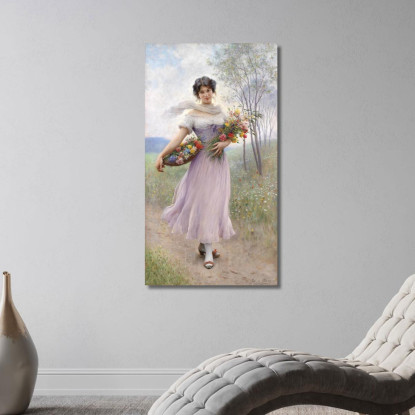 Ragazza In Abito Lilla Eugen von Blaas evb46 quadro stampato su tela