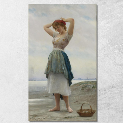 Sulla Spiaggia Eugen von Blaas evb49 quadro stampato su tela