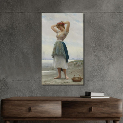 Sulla Spiaggia Eugen von Blaas evb49 quadro stampato su tela