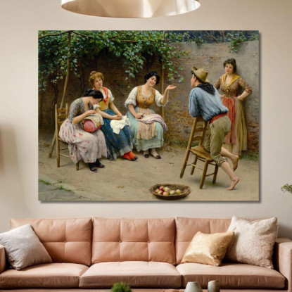 Conversazione Eugen von Blaas evb50 quadro stampato su tela