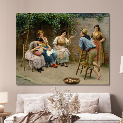 Conversazione Eugen von Blaas evb50 quadro stampato su tela