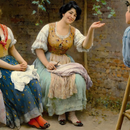 Conversazione Eugen von Blaas evb50 quadro stampato su tela