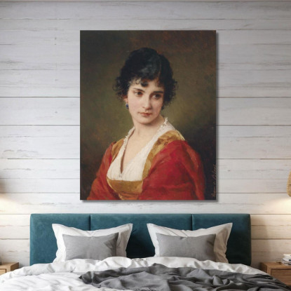 Ritratto Di Una Giovane Donna Eugen von Blaas evb52 quadro stampato su tela