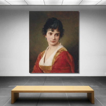 Ritratto Di Una Giovane Donna Eugen von Blaas evb52 quadro stampato su tela